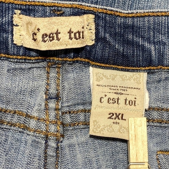 C'EST Tai Medium Wash Blue Denim Skinny Jeans - Picture 10 of 12